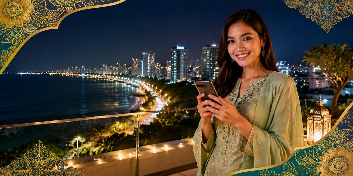 Pengguna di Penang membuat deposit untuk tuntut bonus melalui telefon mudah alih bergaya batik